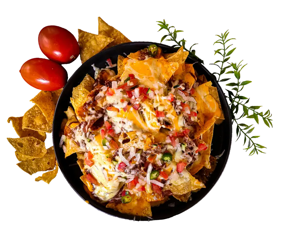 Nachos con guacamole y pico de gallo